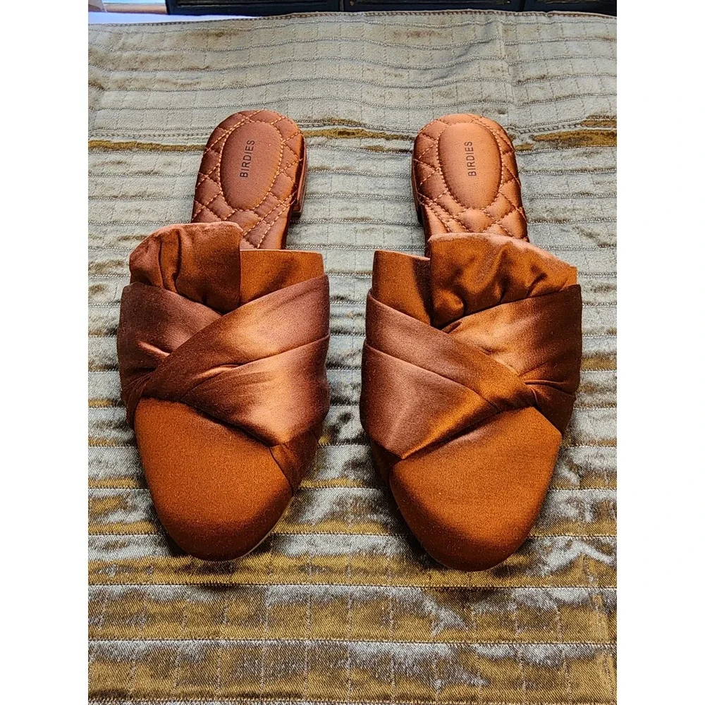 Birdies 6 NEW! Songbird Copper Satin Mule Slides